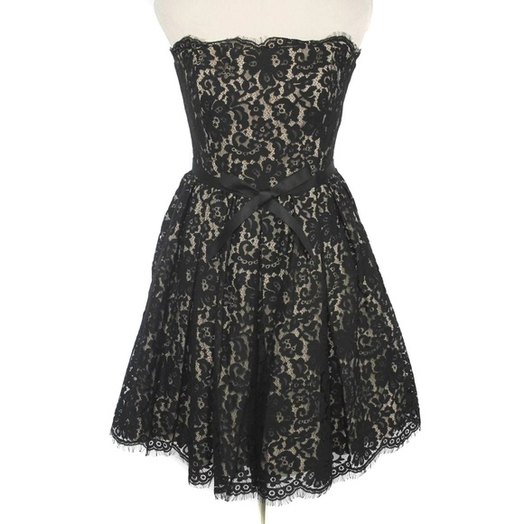 ROBERT RODRIGUEZ x Target Black Lace Strapless Fit & Flare Party Dress NWT - Picture 2 of 7